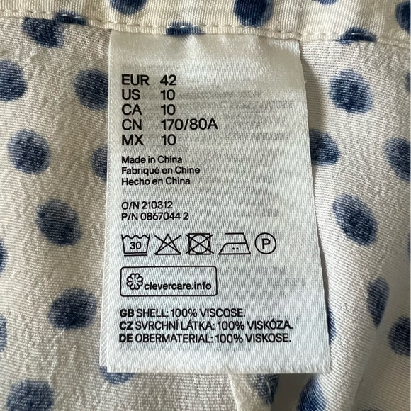 2/$30 H&M Maxi Pleated Polkadot Skirt with Side Slits SZ 10 - Picture 14 of 16